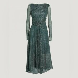 Talbot Runhof Women's Matrix Metallic Long-Sleeve Cocktail Dress, Size 34